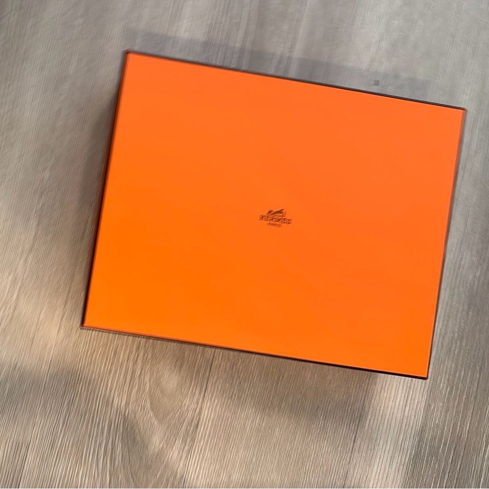 Authentic Hermès Orange Storage Box for Scarf Bag Accessory